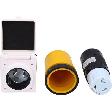 Kit de prise de courant pour camping-car, prise et prise 50A, connecteur mâle femelle avec couvercle de protection pour caravane, remorque, camping-car