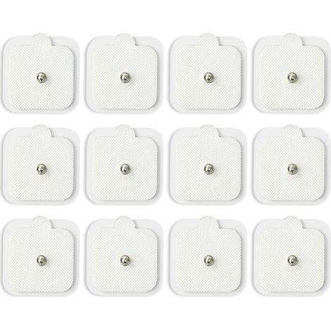 12 Pièces Électrodes, Connecteur 3,5 mm, Gel Hypoallergénique, Carré 5x5 cm, Pour Thérapie TENS EMS (1/5)