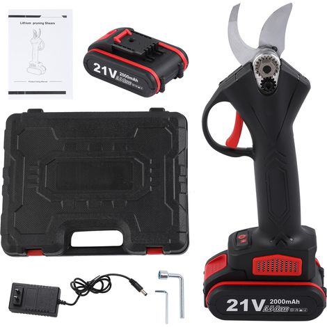 Sécateur électrique sans fil lithium-ion rechargeable, coupe-branches de jardinage à main, tailleuse d’arbres portable, prise US 100-240V, outil de jardin puissant (1/5)