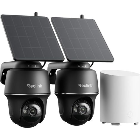 5MP Kit Caméras Solaire sans Fil 360° Suivi Auto, Home Hub Mini 2 Caméras Argus PT, Stockage Local sans Abonnement, Vision Nocturne Couleur, Détection Intelligente, Panneau Solaire Inclus (1/5)