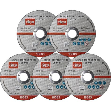 Metall Trennscheiben Set 5er 125mm 1,0 Trennscheibe Schleifscheibe Edelstahl (1/4)