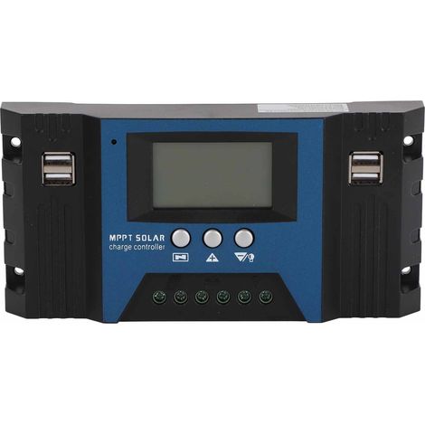 Regolatore di carica solare 12V/24V con 4 porte USB, 5V, 2.5A, parametri regolabili e display LCD (40A) (1/5)