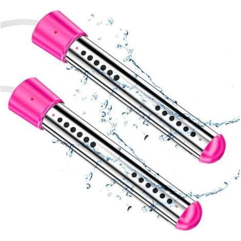 BUNTHAUS (Rose, 2000 W) Lot de 2 chauffe eau à immersion électriques portables pour piscine/jacuzzi avec acier inoxydable 304 pour baignoire, seau, bassin, 5 gallons d'eau en quelques minutes (1/4)