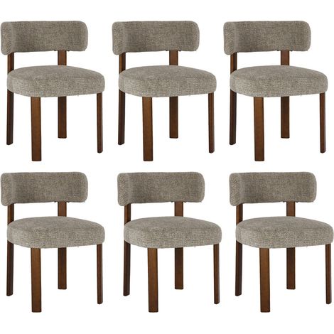 COLAMY Chaise DCW19-CAM-FB-N1 - Lot 6 Chaises de salle à manger en bois massif – design épuré et chaleureux - marron (1/5)