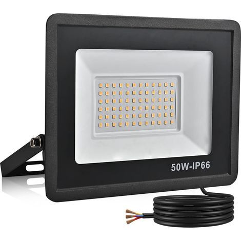 Outdoor LED floodlight, IP66 waterproof security lighting for garden, garage, yard, parking lot (cool white light, 50W) (1/5)