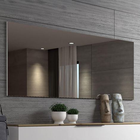 Espejo Ayana, Estructura de Vidrio, Acabado Coloreado Brillante Made in Italy, 160x65h cm Blanco Brillante (1/4)