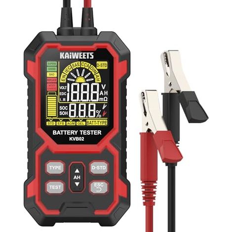 Testeur de Batterie Voiture 12V/24V Auto Numérique 50–2000 CCA avec Analyse SOH/SOC Écran LCD Test Démarrage pour SUV Moto - (1/5)