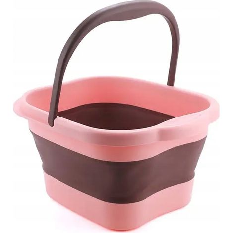 Cubo plegable de 15 litros, 43 x 33,5 x 22 cm, color rosa.