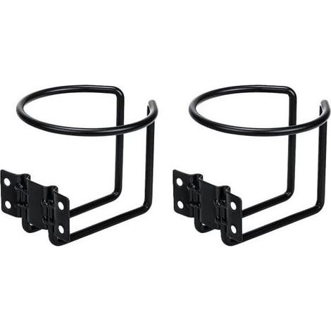 Lot de 2 Porte-gobelets pour Bateau, Porte-gobelets universels en Acier Inoxydable, Porte-gobelets à Anneau de revêtement Noir, adaptés pour Bateau, Camion, Camping-Car, Tracteur, Bala (1/5)