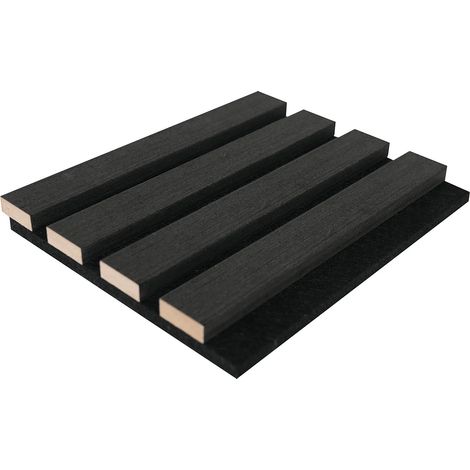 Panneau mural acoustique - Finition bois gris anthracite - Pack de 3,12 m² - Lot de 2 pièces - PENCIA (1/3)