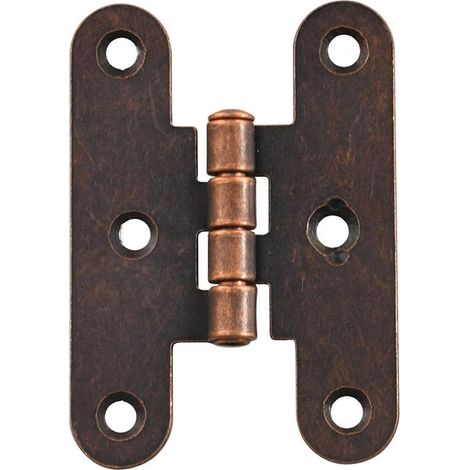 Charnières de porte anciennes, meubles, charnières de tiroir de placard, boîte à bijoux vintage en bronze rouge (1/5)