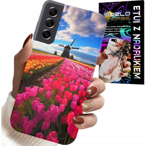 Custodia per Samsung Galaxy S21 FE - campo di tulipani colorati, tulipano, custodia (1/5)