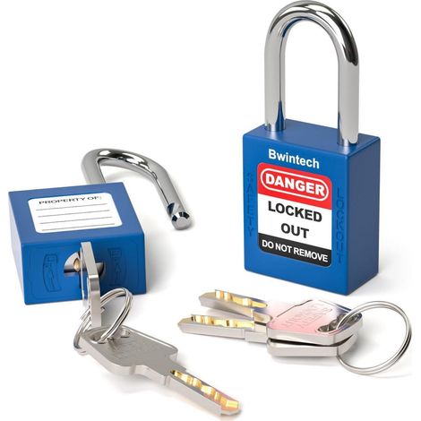 Sicherheitsvorhängeschloss 38mm, dunkelblau, 2 Stück, für Lockout-Tagout