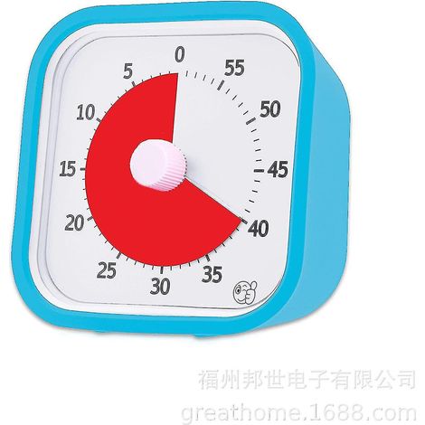 Minuteur pour la maison - Minuteur visuel 60 minutes pour enfants - Compatible avec les fournitures scolaires à domicile, outil d'étude, minuteur compatible avec le bureau des enfants et le bureau. (1/5)