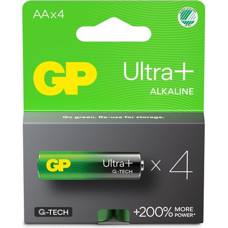 Batterie GP Ultra Plus Alcaline Stilo AA: 15 AUP/LR6 Confezone da 4 batterie (1/5)