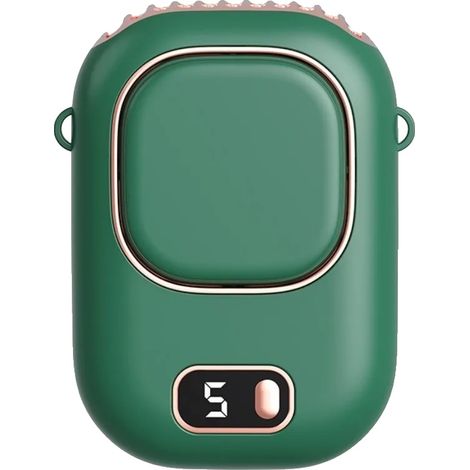 Ventilatore da collo, ricaricabile tramite USB, design portatile, verde (1/2)