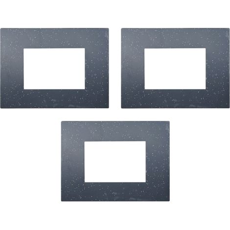 gloca Placche Plastica Compatibili Arké (3 Pezzi Nero Brillante, 3 Posti) (1/4)
