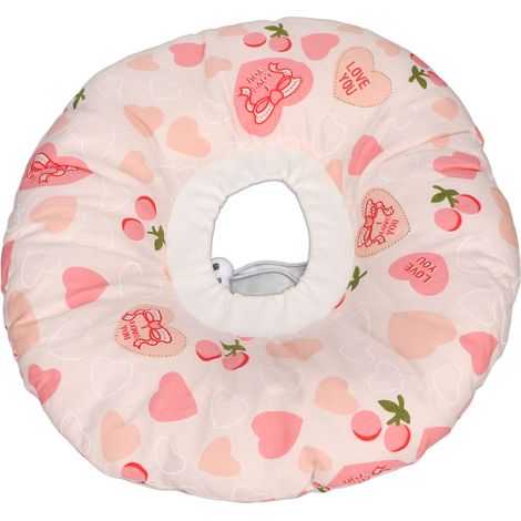 Coussin anti-pression pour oreille percée, coton doux, forme cœur 32 cm, rose clair, soulage inflammation et douleurs, idéal dormeur latéral, protection oreille 12.6 pouces. (1/5)