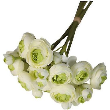 Lot de 6 camélias artificiels avec tige, réalistes et colorés, pour décorer un centre de table lors d'un mariage, à la maison ou au bureau.vert clair (1/5)