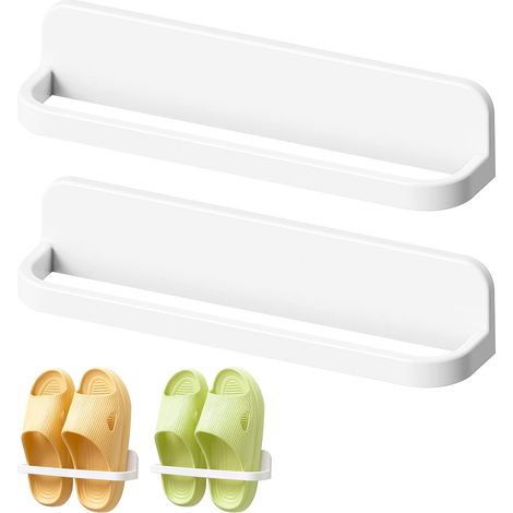 Étagère à Chaussures Mural, Support de Rangement Chaussure en Plastique Pas Besoin de Percer, Porte-Chaussures Gain de Place Etagere Suspendue Légère pour Bain Entrée, Couloir et Placard, 2 Pieces (1/5)