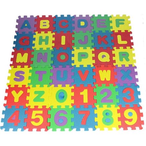 Tapis de sécurité, tapis puzzle, tapis lettres et chiffres, tapis de jeu antidérapants - 36 tapis de jeu pour bébés et jeunes enfants (1/5)