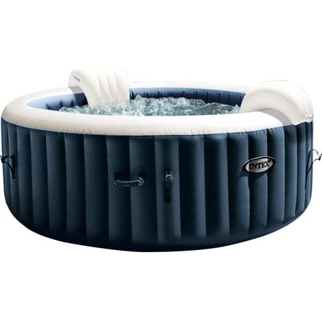 Jacuzzi hinchable redondo azul marino - 4 plazas - 196 x 71 cm - Intex (1/5)