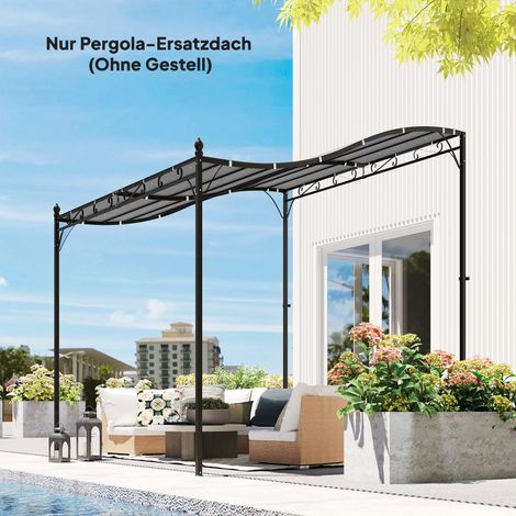 Toiture de remplacement pour pergola. protection solaire pour toit de terrasse. bâche de remplacement pour pavillon de 3 x 3 m. 298 x 293 cm. gris foncé