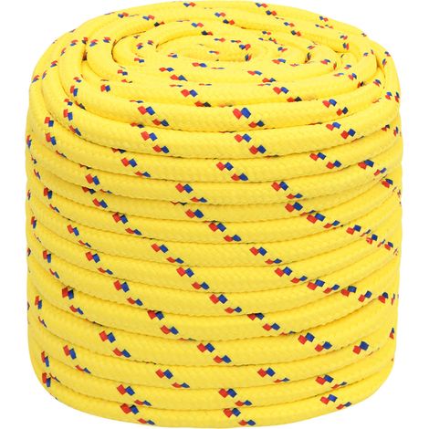 Corde polyvalente tressée - polypropylène - Ø 18 mm - 25 m - jaune