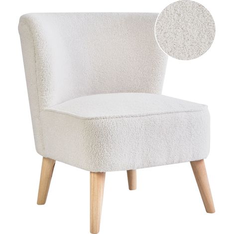 Sessel ALVEN Bouclé Cremeweiß