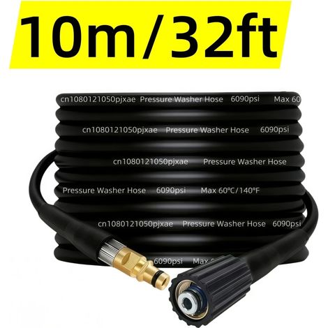 Tuyau de rechange pour nettoyeur haute pression (10 m / 32 pi) 60/90 psi, compatible avec les pistolets à eau Karcher K2, K3, K4, K5, K6 et K7. (1/5)