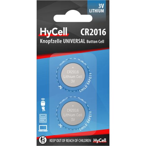 HyCell Piles bouton CR2016 3V 70 mAh (2 pces) (1/5)