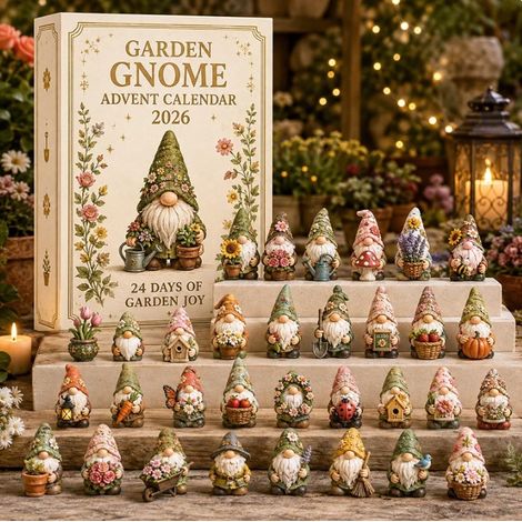 Boîte mystère de Noël avec figurine lutin du jardin fleuri, décoration surprise festive pour sapin, maison, fête et collection (1/4)