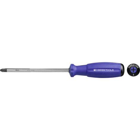 PB Swiss Tools Schraubendreher, für Phillips, mit 2K-SwissGrip-Heft, Kreuzschlitzgröße 3