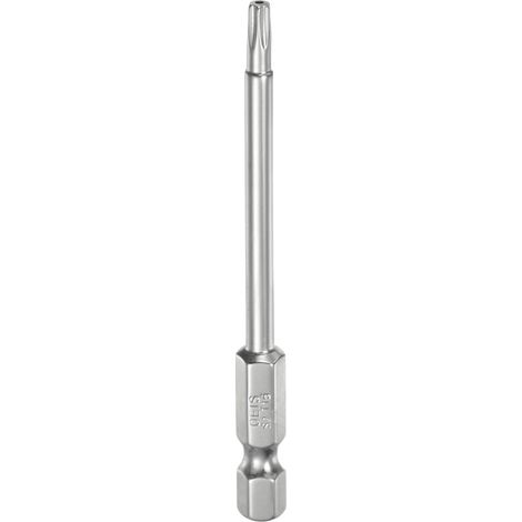 Embout de Sécurité Torx 1/4" Hexagonal 3" Long en Acier S2 Magnétique Résistant aux Manipulations Étoile avec Trou pour Embouts de Tournevis pour Perceuse (1/5)