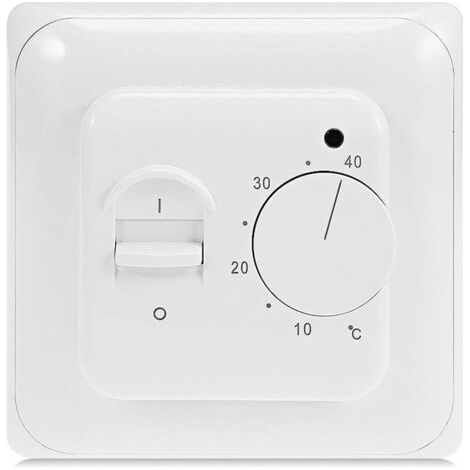 Manuel Thermostat d'ambiance Chauffage au Sol Electrique avec sonde AC 220V 16A, Régulateur de Thermostat Plancher Chauffant Mécanique