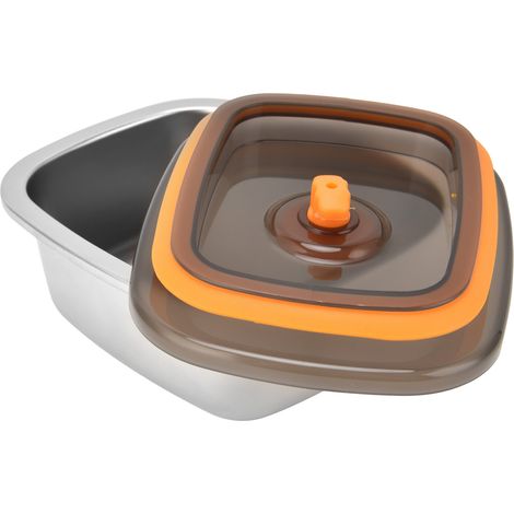 Lebensmittelgeeigneter Lebensmittelbehälter aus Edelstahl 304 und PP-Silikon, tragbarer Vorratsbehälter für Picknick, Camping und Outdoor-Aktivitäten, 250 ml (1/5)