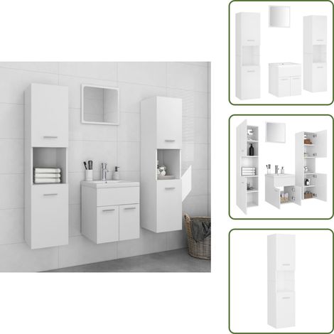 Lavabo empotrado - vidaXL Juego de muebles de baño madera de ingeniería blanco - Almacenamiento de baño