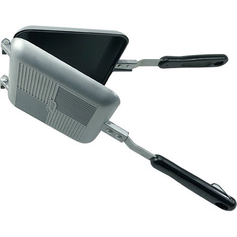 Antihaftbeschichtete, doppelseitige, rauchfreie schwarze Aluminium-Kastenform in Familiengröße zum Toasten und Backen von Brot (1/5)