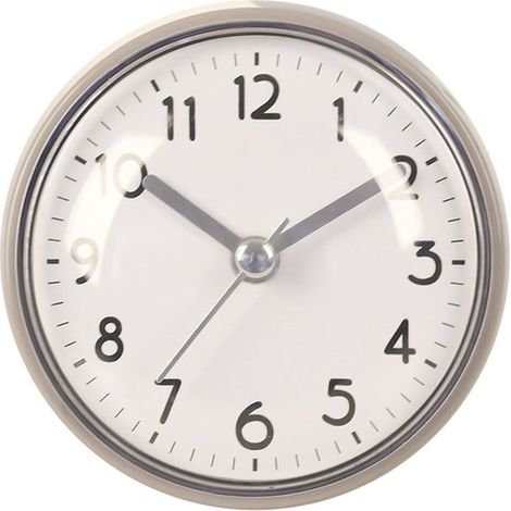 Mini réveil de douche - Horloge de salle de bain étanche - Réveil - Horloge murale étanche - Horloge de douche - Horloge numérique - Horloge à ventouse - Gris (1/5)