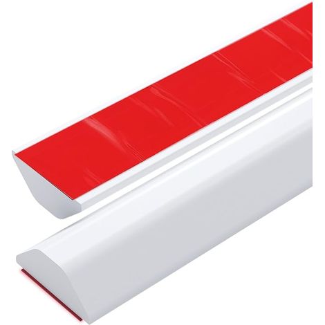 Seuil de Douche Auto-adhésif en Silicone Barrière d'Eau Flexible et Bande d'Étanchéité Anti-éclaboussures pour Salle de Bain et Cuisine (Blanc, 105 cm) (1/5)