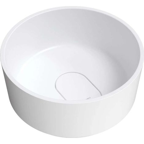 OMNIRES Cadence M+ - Aufsatzwaschbecken, Durchmesser 42 cm, ohne Überlauf, ohne Hahnloch, mattweiß CADENCER420BM (1/4)