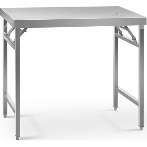 Mesa de trabajo plegable cocina profesional acero inoxidable 60 x 100 cm capacidad 200 kg 140003707 (1/5)