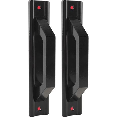 Lot de 2 poignées coulissantes en alliage aluminium sans perçage design épuré poignée tirage pour grange meuble armoire tiroir noir (1/5)