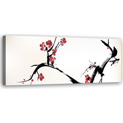 Tableau sur toile Branche de cerisier en fleur 90x30 (1/5)