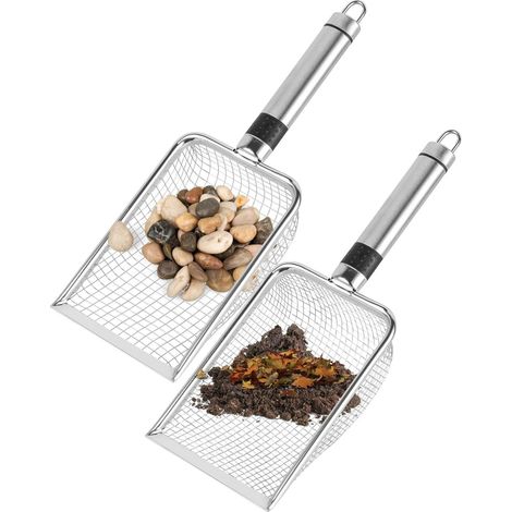 Crible à Sol - Maille 3,8 mm et 5 mm - Poignée Ergonomique - Pour Terre, Sable, Compost et Gravillons - Lot de 2 (1/5)