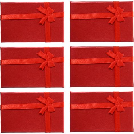 Confezione regalo in cartone rosso da 6 pezzi con fiocco (1/5)