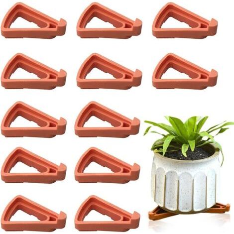 BUNTHAUS Lot de 12 supports invisibles pour pots de fleurs et pots de jardin, pieds triangulaires pour pots d'extérieur et d'intérieur (1/5)