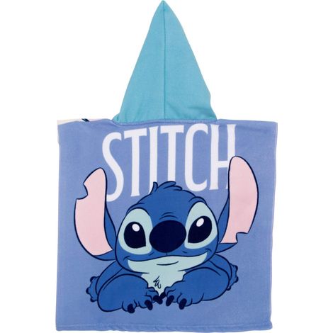 Poncho en microfibre Lilo & Stitch avec capuche, 50 x 50 cm (1/3)