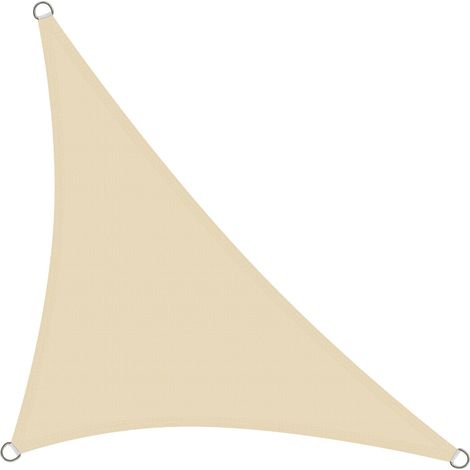 Voile d’ombrage Triangulaire 3x3x4.3 m - Toile Ombrage Extérieur Triangle HDPE Respirant (185g/m²) Voile Ombrage avec 98% de Protection UV pour Patio Jardin Pergola, Crème