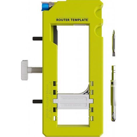 Gabarit de routeur de charnière, Installation de porte, Kit de localisation de trous de mortaiseuse, convient pour une longueur de 3 à 5 pouces, un rayon de 1/4 pouces ou 5/8 pouces (1/5)